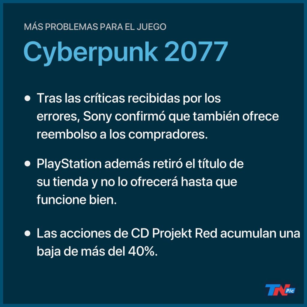 Caliza posición Arenoso HISTÓRICO! Play Station decide retirar Cyberpunk 2077 de su tienda digital
