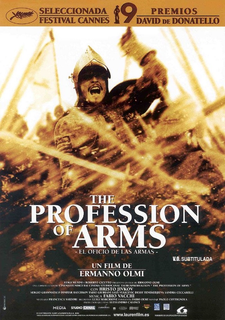 Cartel promocional del filme El oficio de las armas, del cineasta italiano Ermanno Olmi