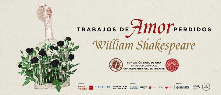 Cartel promocional de trabajos de amor perdidos, de William Shakespeare 