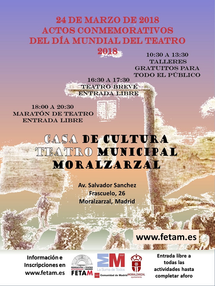 Cartel promocional del Día Mundial del Teatro en Moralzarzal