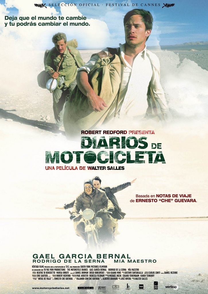 Cartel promocional del filme Diarios de motocicleta, de Walter Salles | Tomás Valero publica ‘El mundo actual a través del cine’