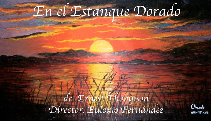 Cartel de la pieza teatral En el estanque dorado | Daganzo premia el trabajo de los actores Milagros Morón y Luis Higueras