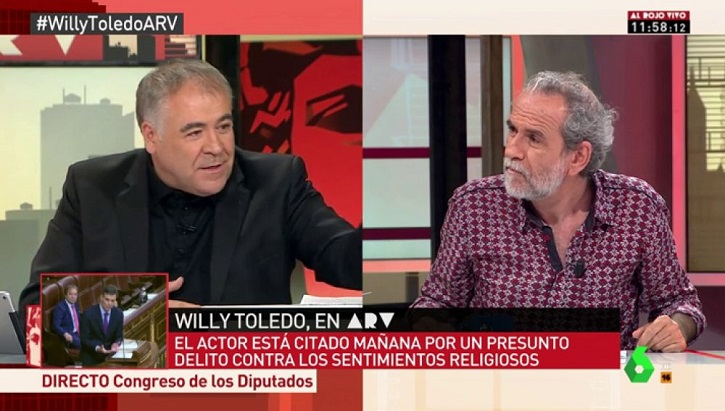 Antonio García Ferreras y Willy Toledo | Willy Toledo rechaza al juez por segunda vez