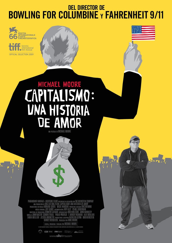 Cartel promocional del filme Capitalismo, una historia de amor | ¿Por qué el cine se apunta a la ética económica?