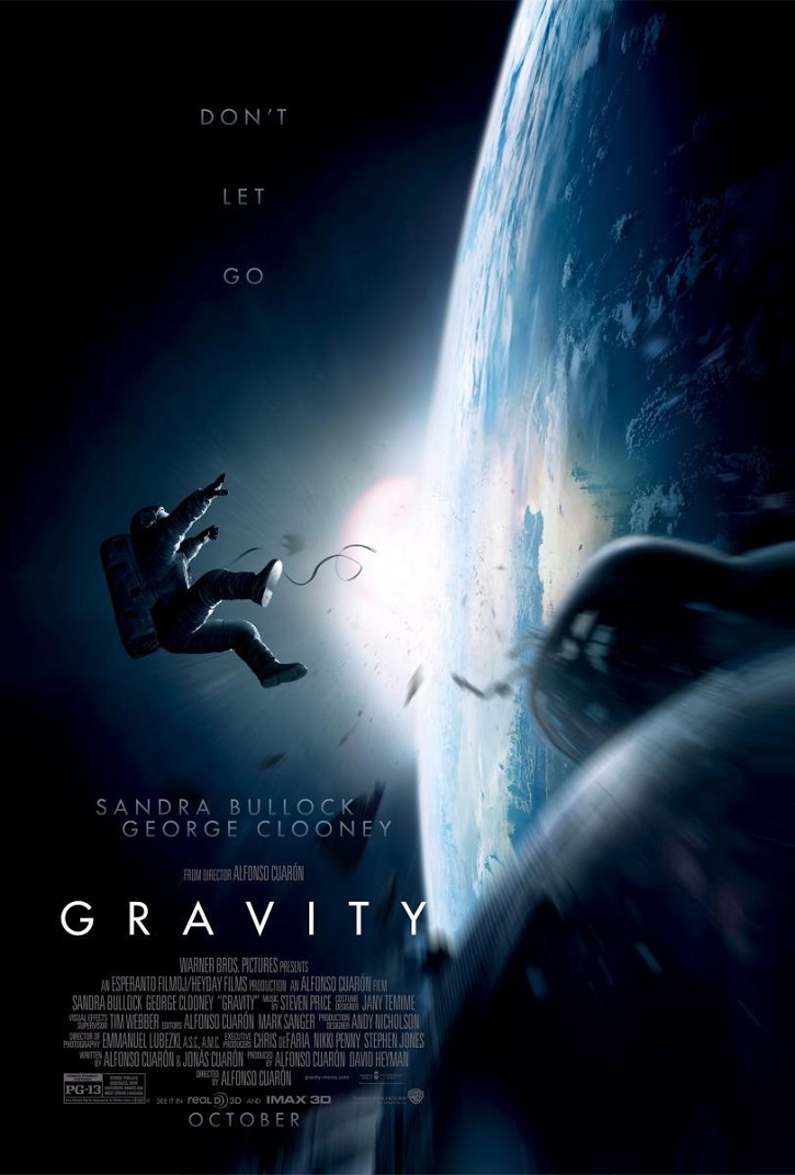 Cartel promocional del filme Gravity, dirigido por Alfonso Cuarón | ‘Roma’ podría darle a Alfonso Cuarón el León de Oro