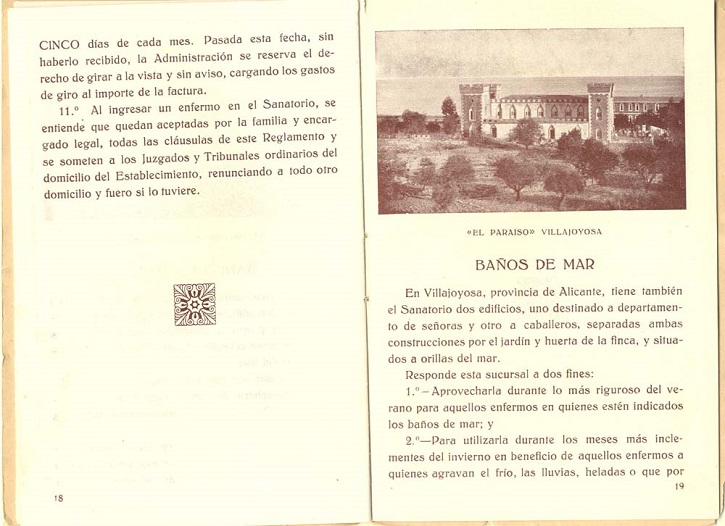 El Paraíso de Villajoyosa y los Baños de Mar | El doctor Esquerdo liberaba a pacientes con estrés haciendo teatro