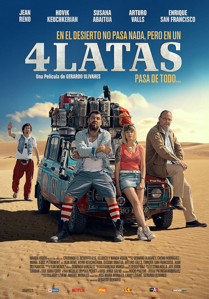 Cartel promocional del filme 4 latas, del cordobés Gerardo Olivares | ‘4 latas’: Floja road-movie de Gerardo Olivares con buenas intenciones