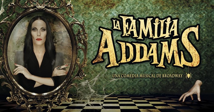 Cartel de La familia Addams | Llega a Madrid ‘El Jovencito Frankenstein’ ‘Ghost’ ‘Jesus Christ Superstar’ 