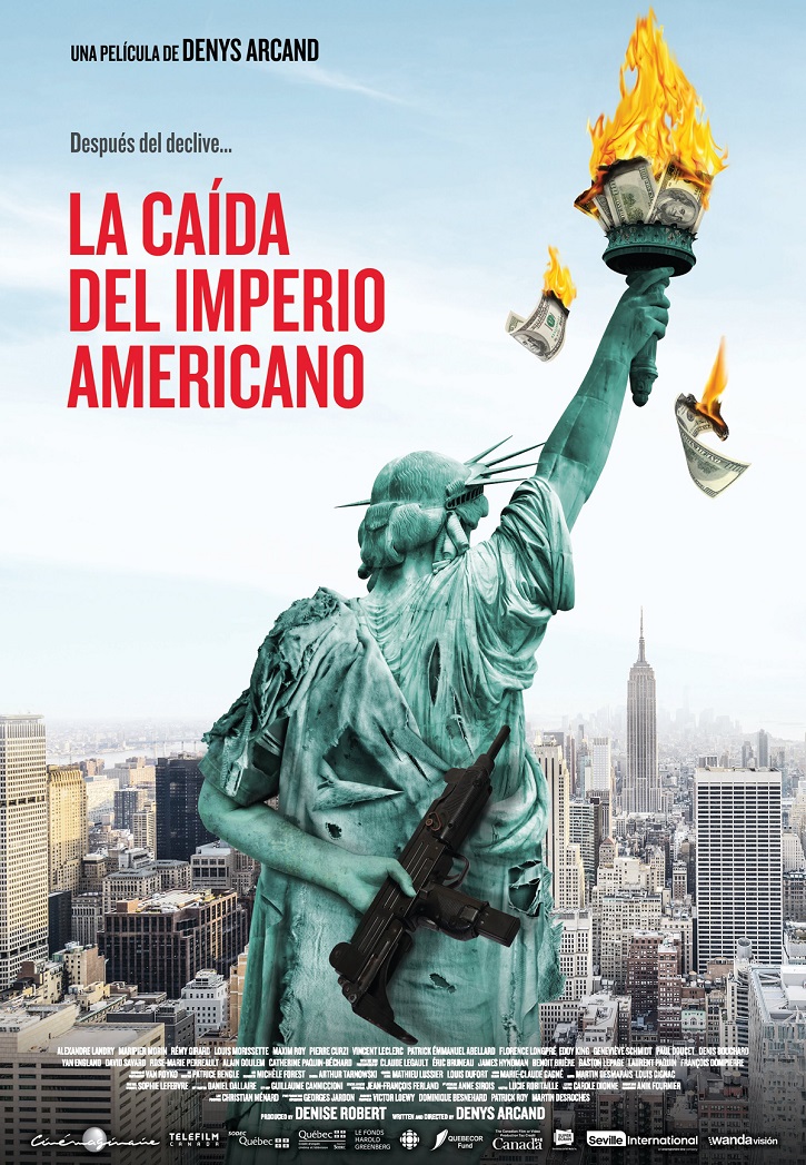 Cartel promocional del filme La caída del imperio americano | ‘La caída del imperio americano’: mal moral de Denys Arcand 