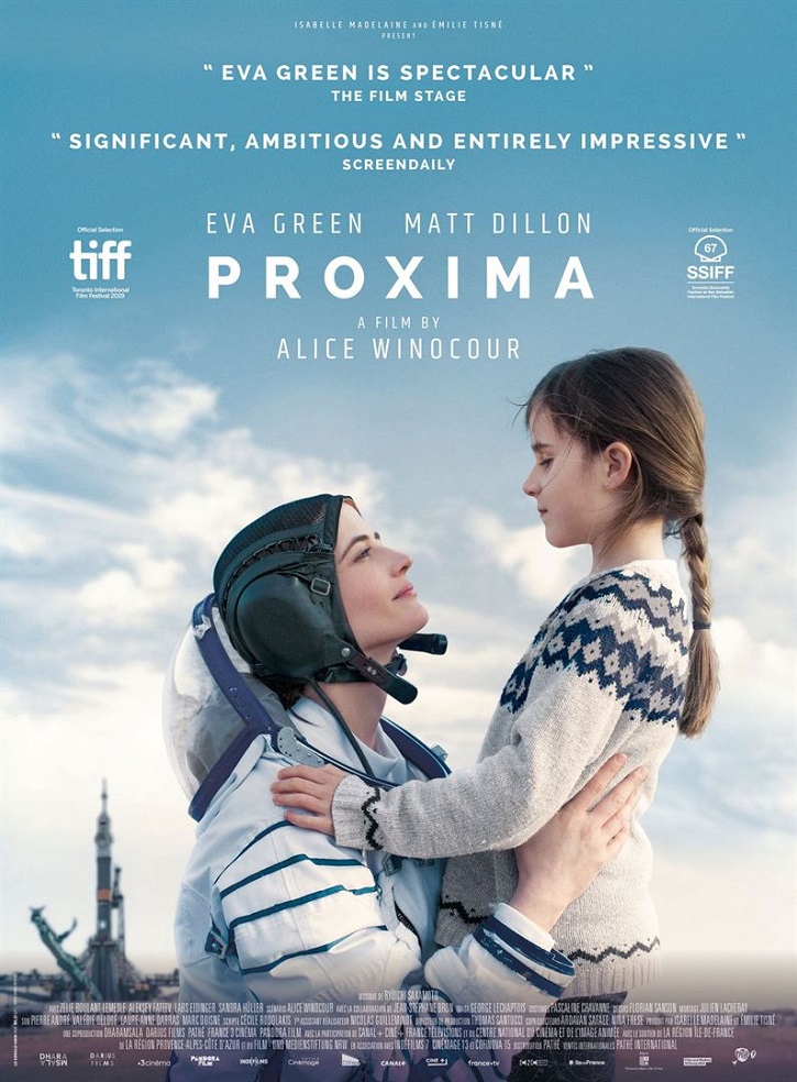 Cartel promocional del filme Proxima, dirigido por la parisina Alice Winocour y protagonizado por Eva Green y Matt Dillon | ‘Proxima’: Alice Winocour redefine con elegancia el papel de madre