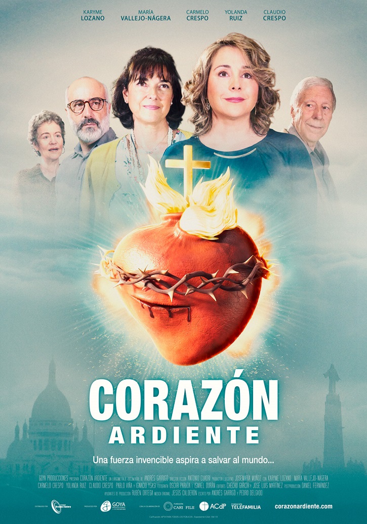 Cartel promocional del filme Corazón Ardiente | ‘Corazón Ardiente’ es la peli definitiva sobre el Sagrado Corazón de Jesús 