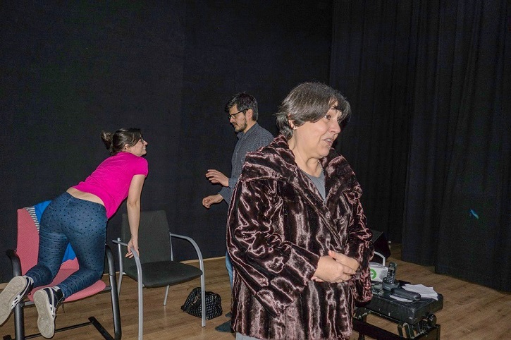 Lara Garrido, Fabián Cáceres y Mayca Gómez durante uno de sus ensayos | Tassili Teatro (‘13 y martes’) despliega su talento en Casa Chejov