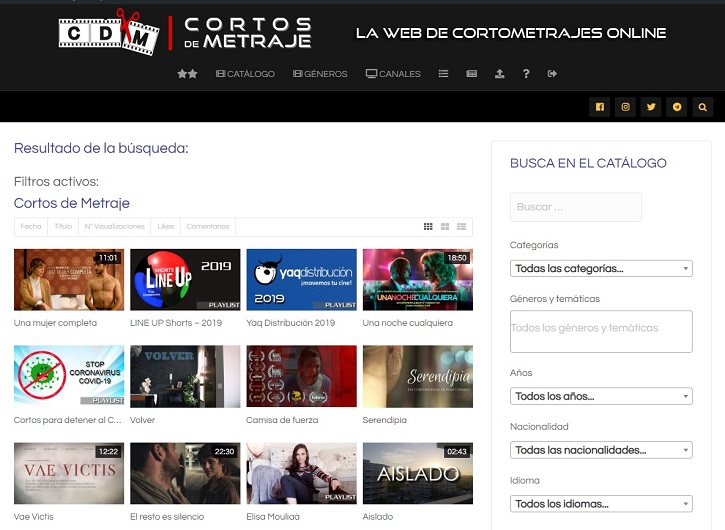 Catálogo | La plataforma de cine ‘Cortos de Metraje’ cumple hoy 4 años