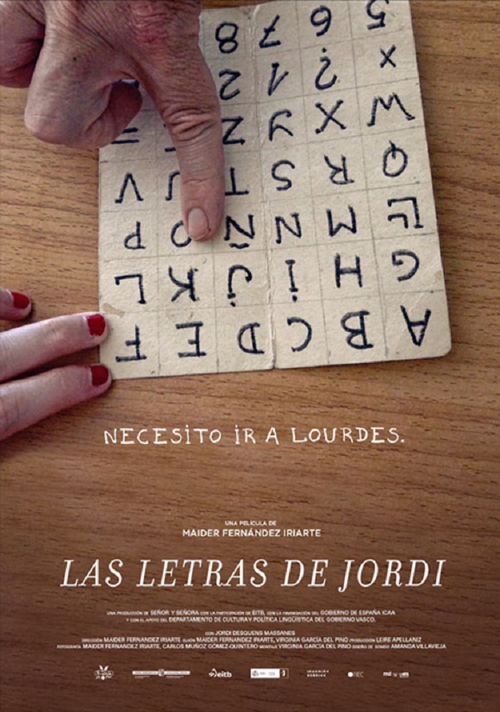 Cartel promocional de Las letras de Jordi | Entrevista a Maider Fernández ('Las letras de Jordi'): "Filmar es violento"