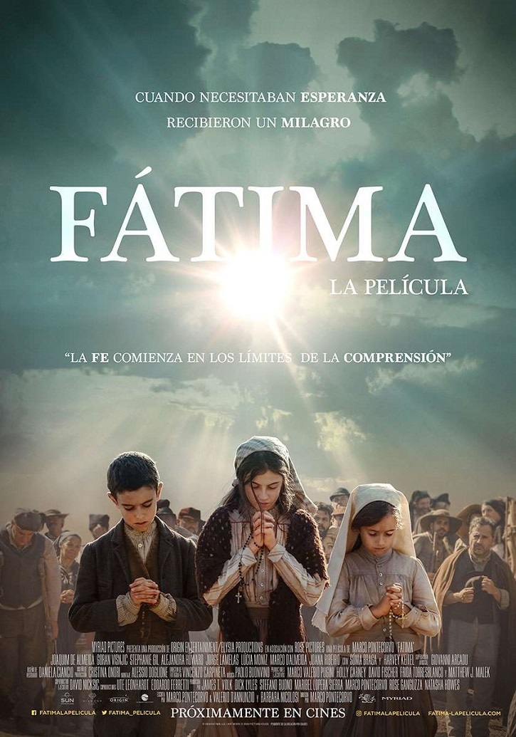 Cartel promocional del filme Fátima. La película 
