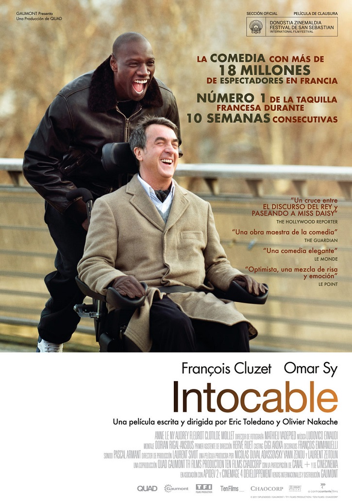 Cartel promocional del filme | ‘Intocable’: Impecable comedia francesa sobre las ganas de vivir