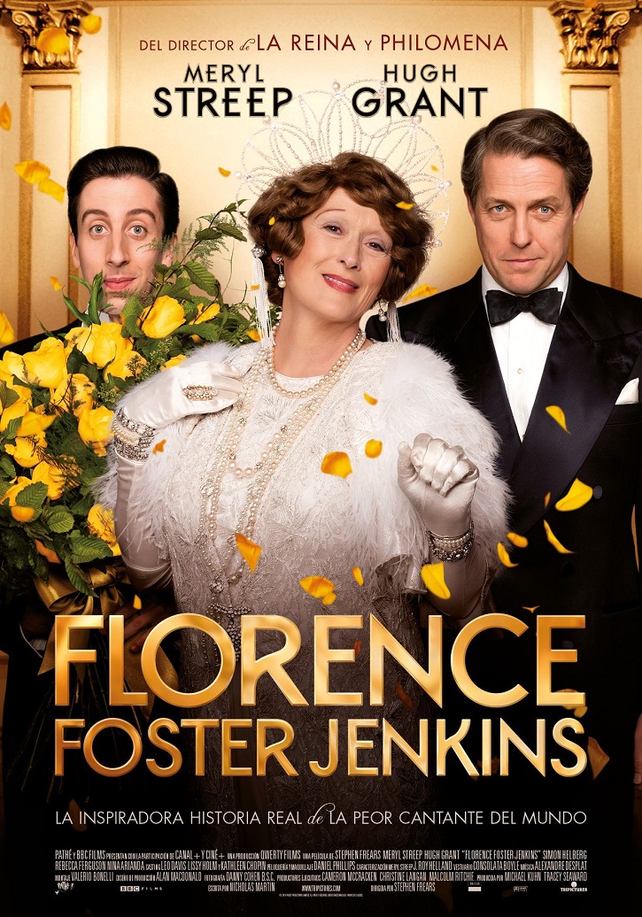 Cartel promocional del filme Florence Foster Jenkins | Florence Foster Jenkins: Épico biopic de Stephen Frears con Meryl Streep