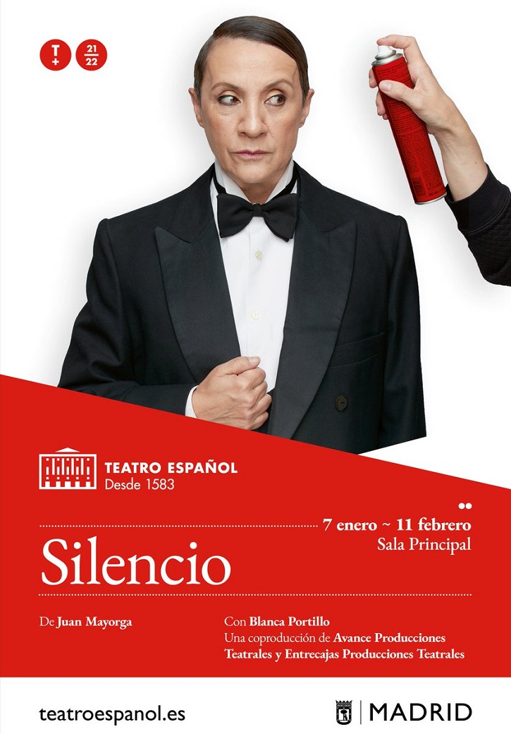 Cartel promocional del espectáculo | Juan Mayorga y Blanca Portillo revientan el Teatro Español con ‘Silencio’