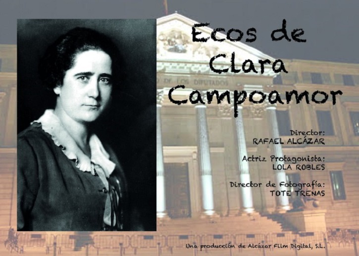 Cartel promocional del mediometraje Ecos de Clara Campoamor 