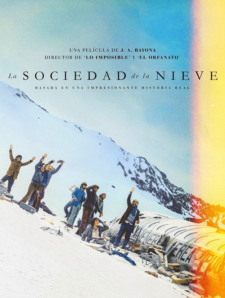Cartel promocional del filme La sociedad de la nieve