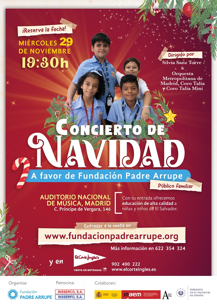 Cartel promocional del concierto de Navidad a favor de la Fundación Padre Arrupe 