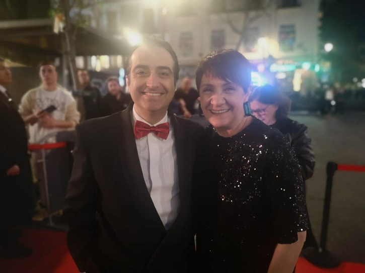 Blanca Portillo y José Luis Panero en la I edición de los Premios Talía en los aledaños del Teatro Español