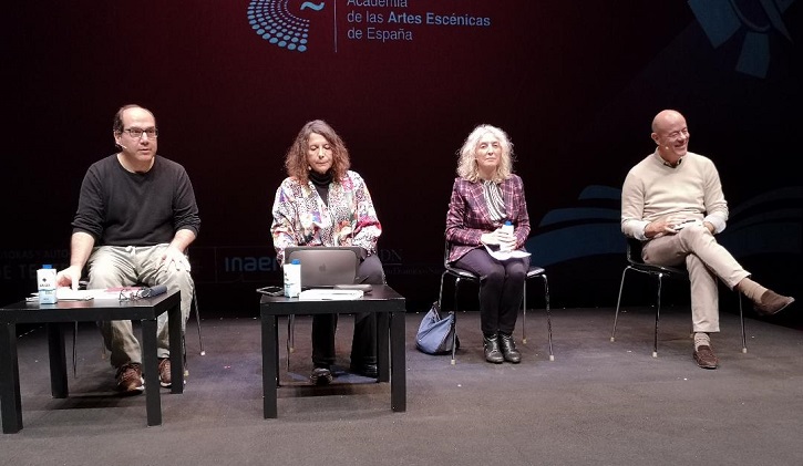 De izquierda a derecha, Roberto García de Mesa, Valle Hidalgo, Juana Escabias y Borja Ortiz de Gondra | Éxito en el SILT de ‘Escribir para la escena hoy’, editado por la AAEE