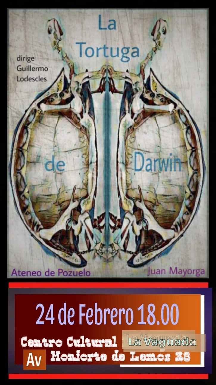 Cartel promocional de La Tortuga de Darwin, obra representada por el Ateneo de Pozuelo