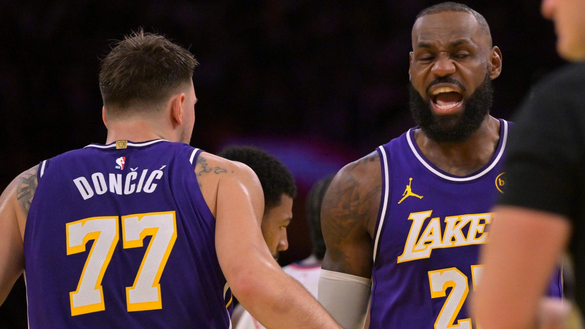 LeBron y Doncic igualan un histórico registro de Jerry West y Elgin Baylor en los Lakers
