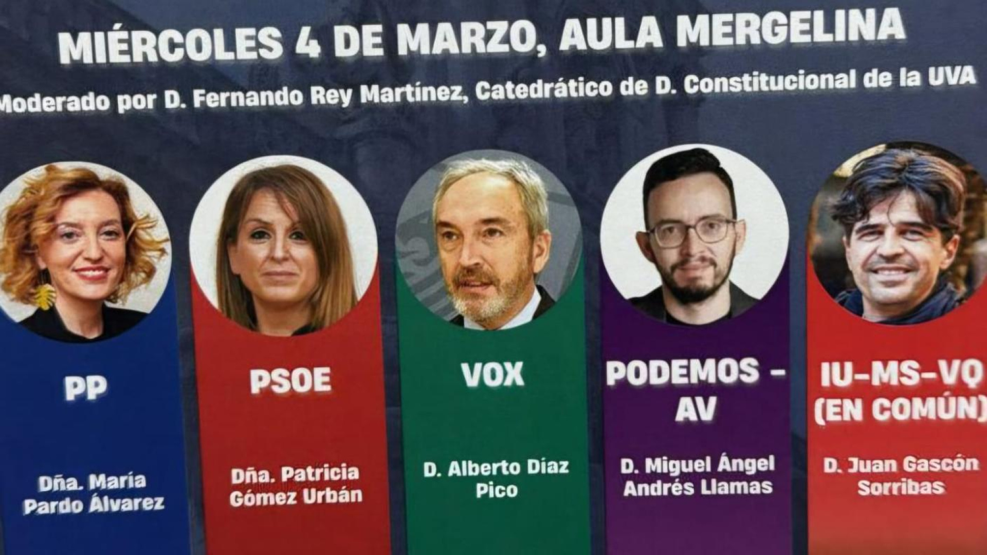 La UVa reúne a los cabeza de lista por Valladolid en un debate clave para las elecciones autonómicas