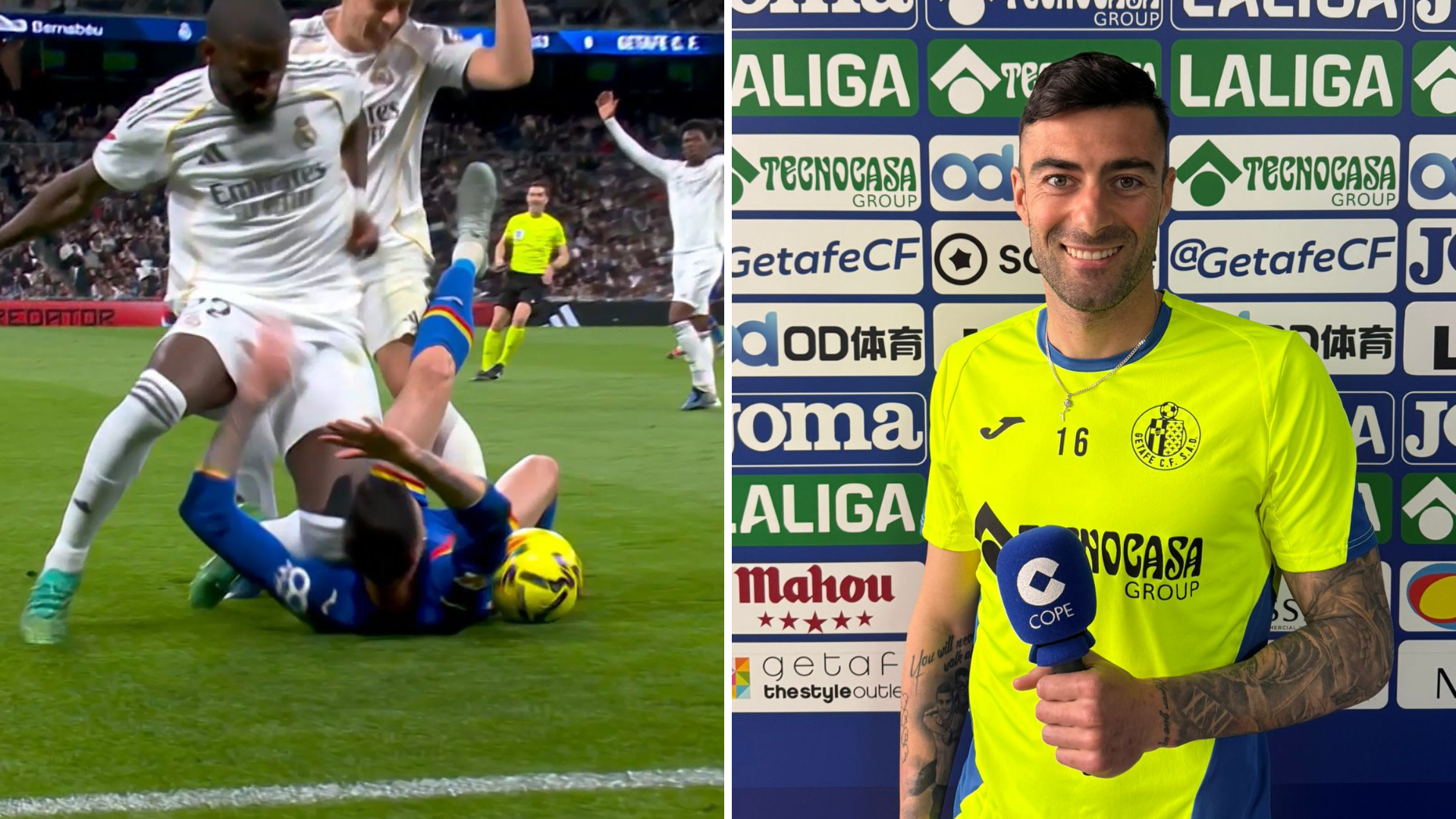 Diego Rico rompe su silencio y señala con contundencia a Rüdiger tras el rodillazo que recibió en el Real Madrid-Getafe: "Si me pilla mal me podía haber dejado ahí en el césped"